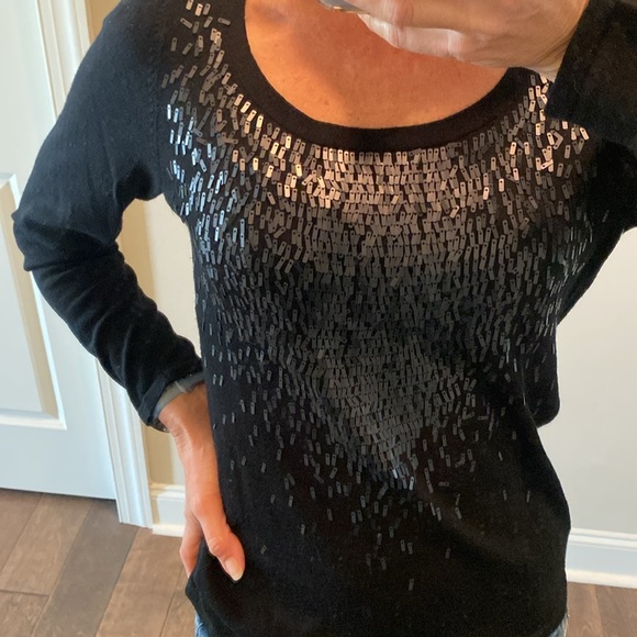 Sequins & Merino Scoop Neck Sweater - Picture 8 of 8